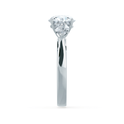 1 CT Round Three Stone Moissanite Engagement Ring