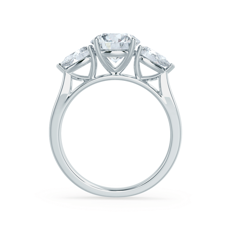 1 CT Round Three Stone Moissanite Engagement Ring