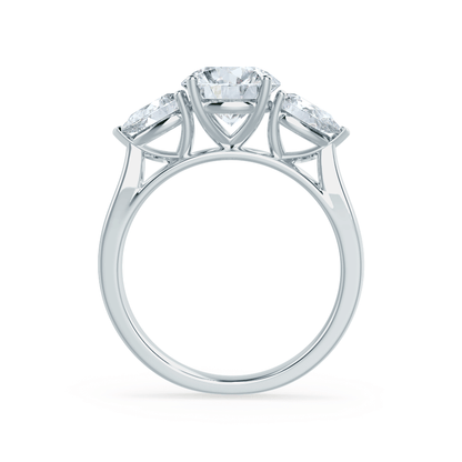 1 CT Round Three Stone Moissanite Engagement Ring