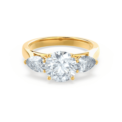 1 CT Round Three Stone Moissanite Engagement Ring