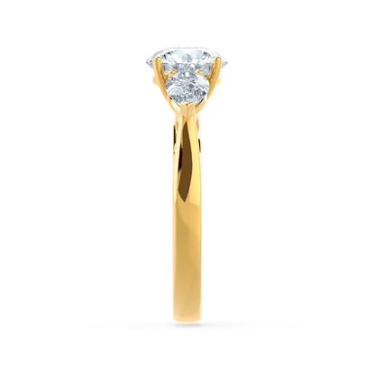 1 CT Round Three Stone Moissanite Engagement Ring