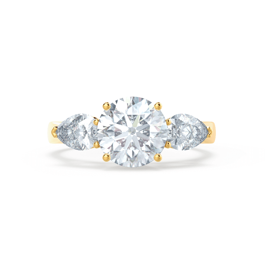 1 CT Round Three Stone Moissanite Engagement Ring