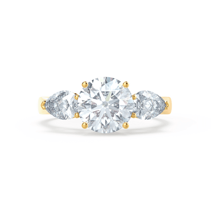 1 CT Round Three Stone Moissanite Engagement Ring