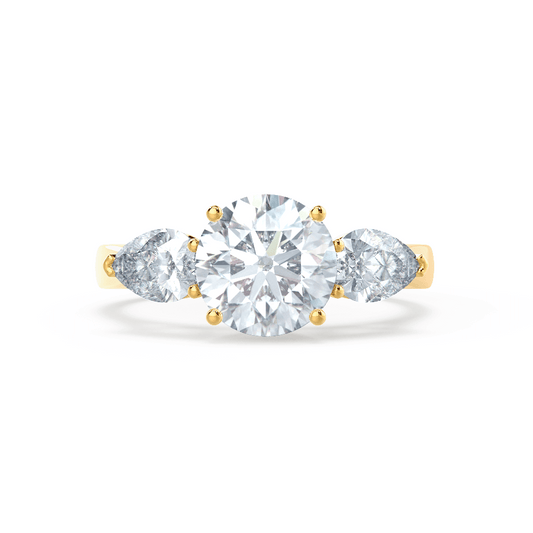 1 CT Round Three Stone Moissanite Engagement Ring