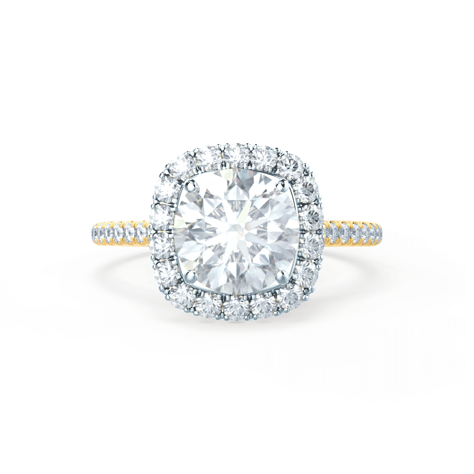 2 CT Round Halo & Pave Moissanite Engagement Ring