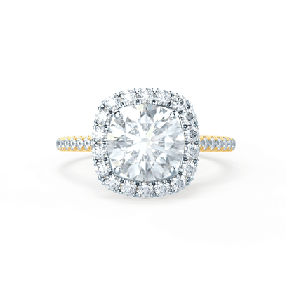 2 CT Round Halo & Pave Moissanite Engagement Ring