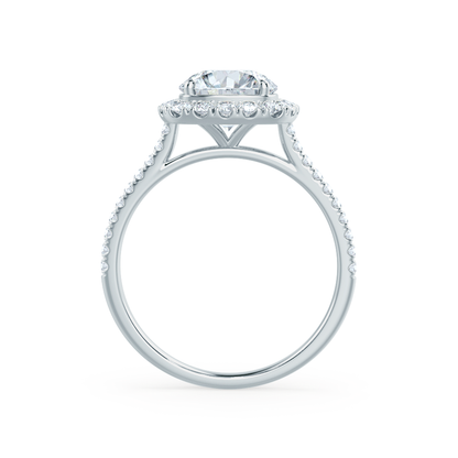 1 CT Round Halo & Pave Moissanite Engagement Ring