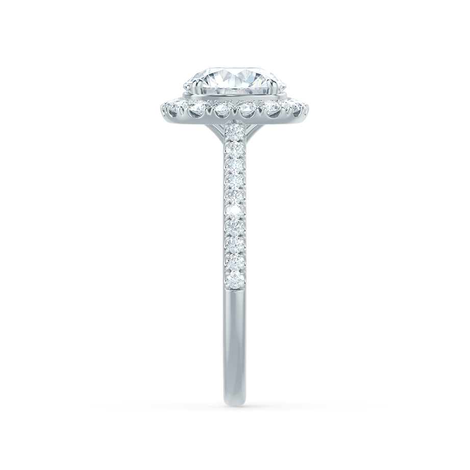 1 CT Round Halo & Pave Moissanite Engagement Ring
