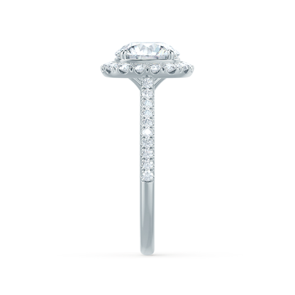 1.2 CT Round Halo & Pave Moissanite Engagement Ring