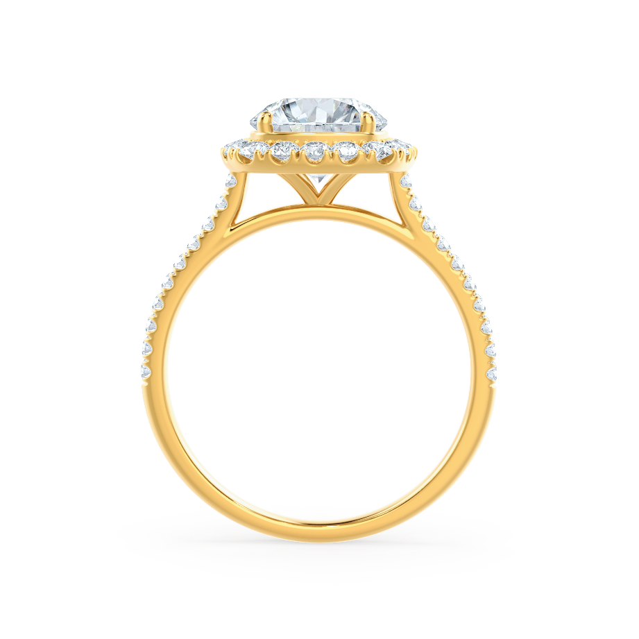 2 CT Round Halo & Pave Moissanite Engagement Ring