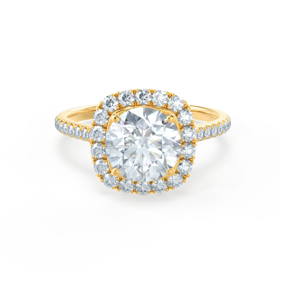 2 CT Round Halo & Pave Moissanite Engagement Ring