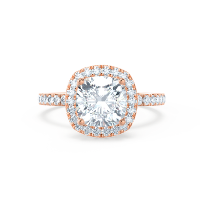 1.3 CT Cushion Halo & Pave Moissanite Engagement Ring