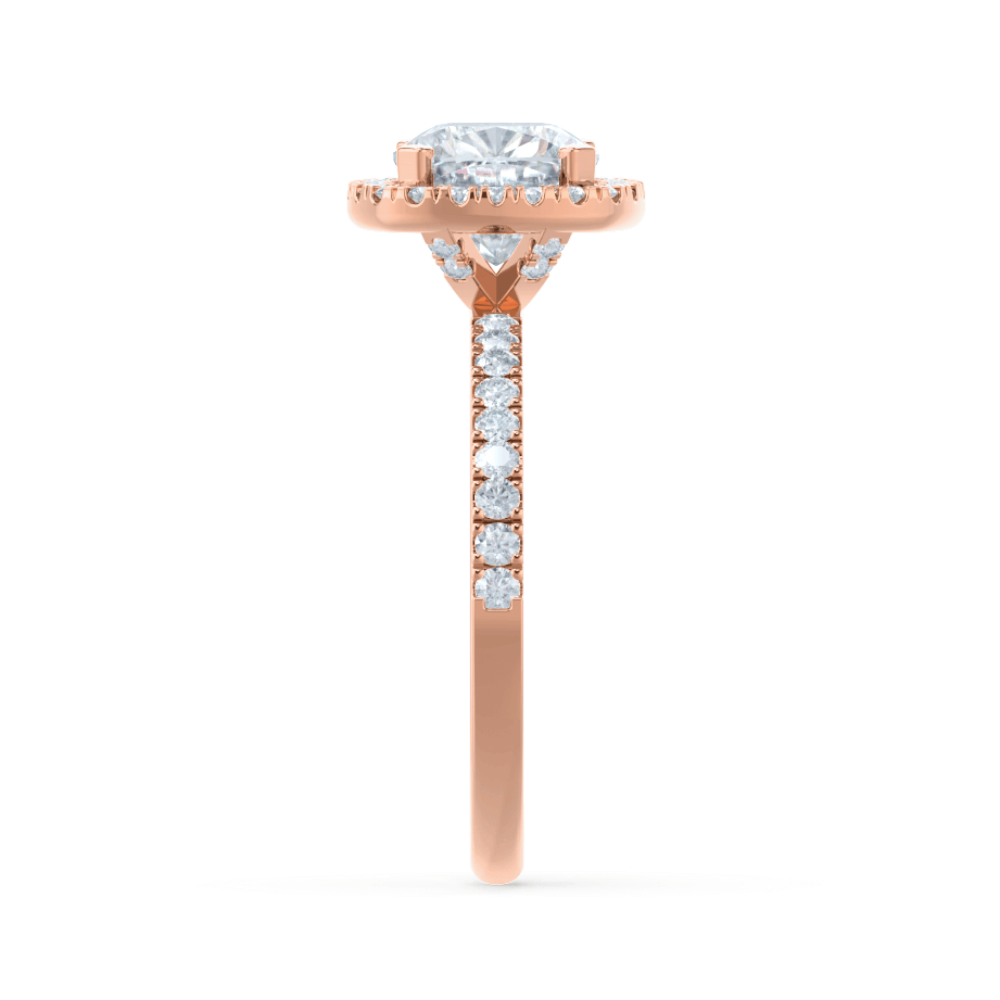 1.3 CT Cushion Halo & Pave Moissanite Engagement Ring