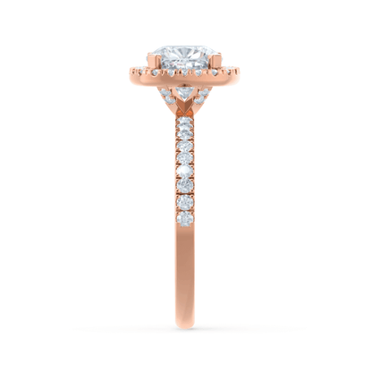 1.3 CT Cushion Halo & Pave Moissanite Engagement Ring