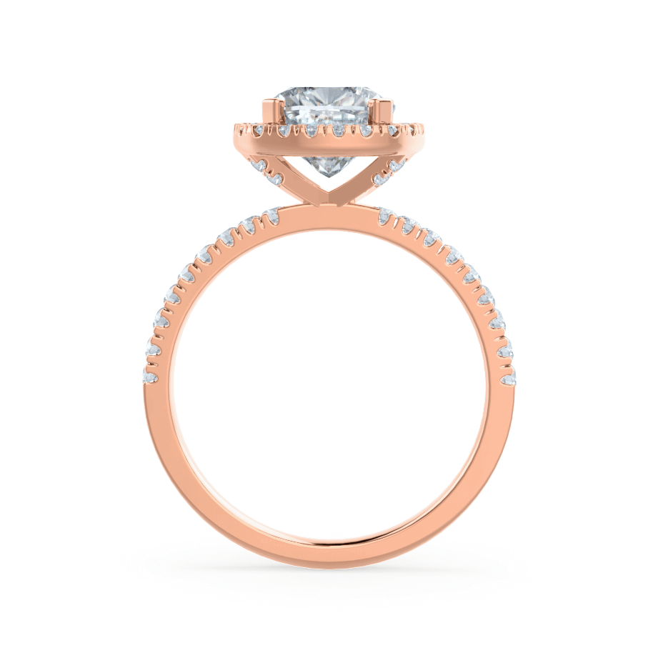 1.3 CT Cushion Halo & Pave Moissanite Engagement Ring