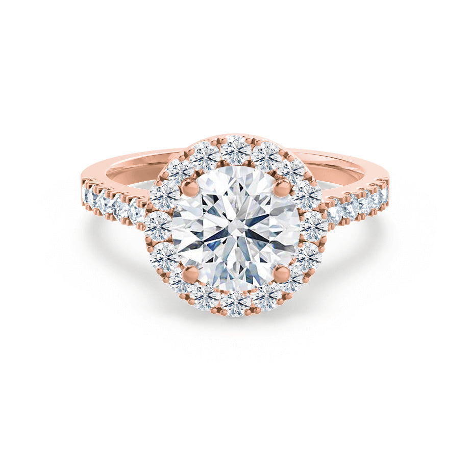 1 CT Round Halo & Pave Moissanite Engagement Ring