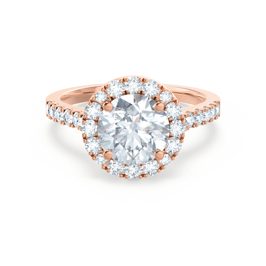 1 CT Round Halo & Pave Moissanite Engagement Ring