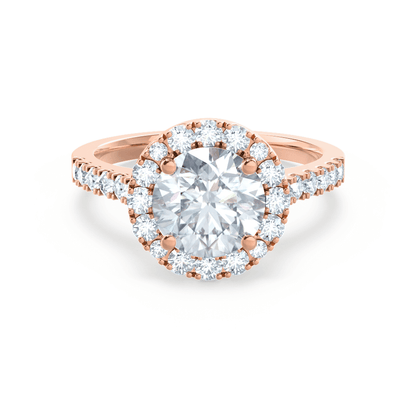 1 CT Round Halo & Pave Moissanite Engagement Ring