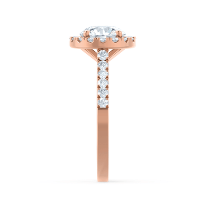 1 CT Round Halo & Pave Moissanite Engagement Ring