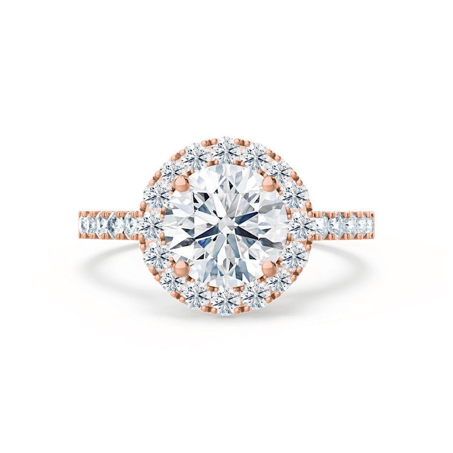 1 CT Round Halo & Pave Moissanite Engagement Ring