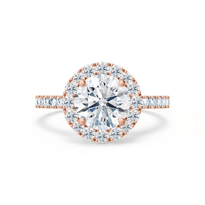 1 CT Round Halo & Pave Moissanite Engagement Ring