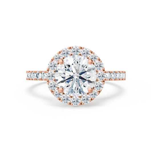 1 CT Round Halo & Pave Moissanite Engagement Ring