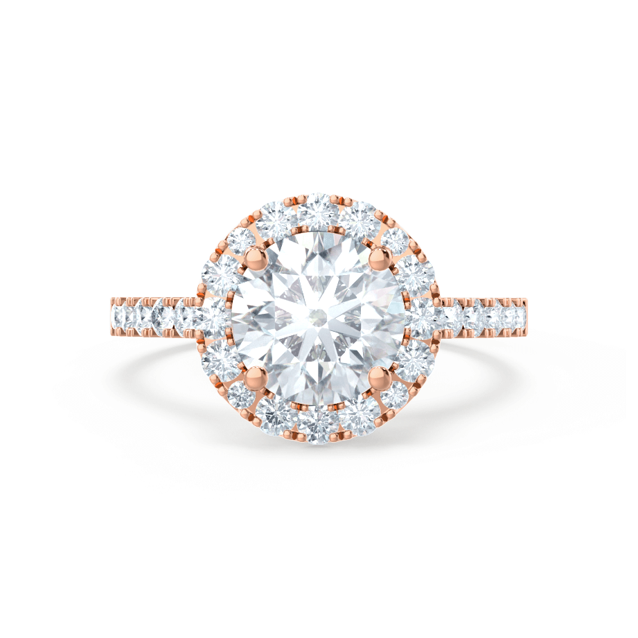 1 CT Round Halo & Pave Moissanite Engagement Ring