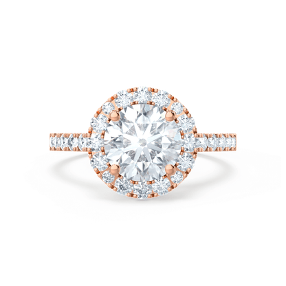1 CT Round Halo & Pave Moissanite Engagement Ring