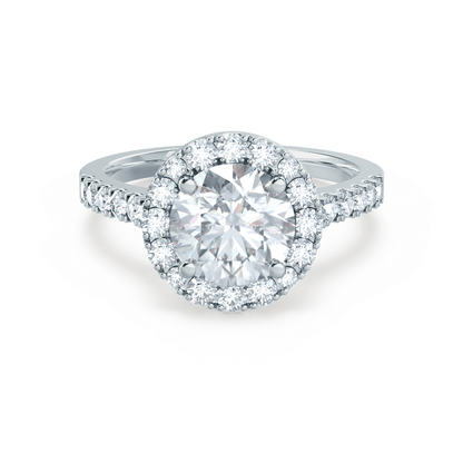0.8 CT Round Halo & Pave Moissanite Engagement Ring
