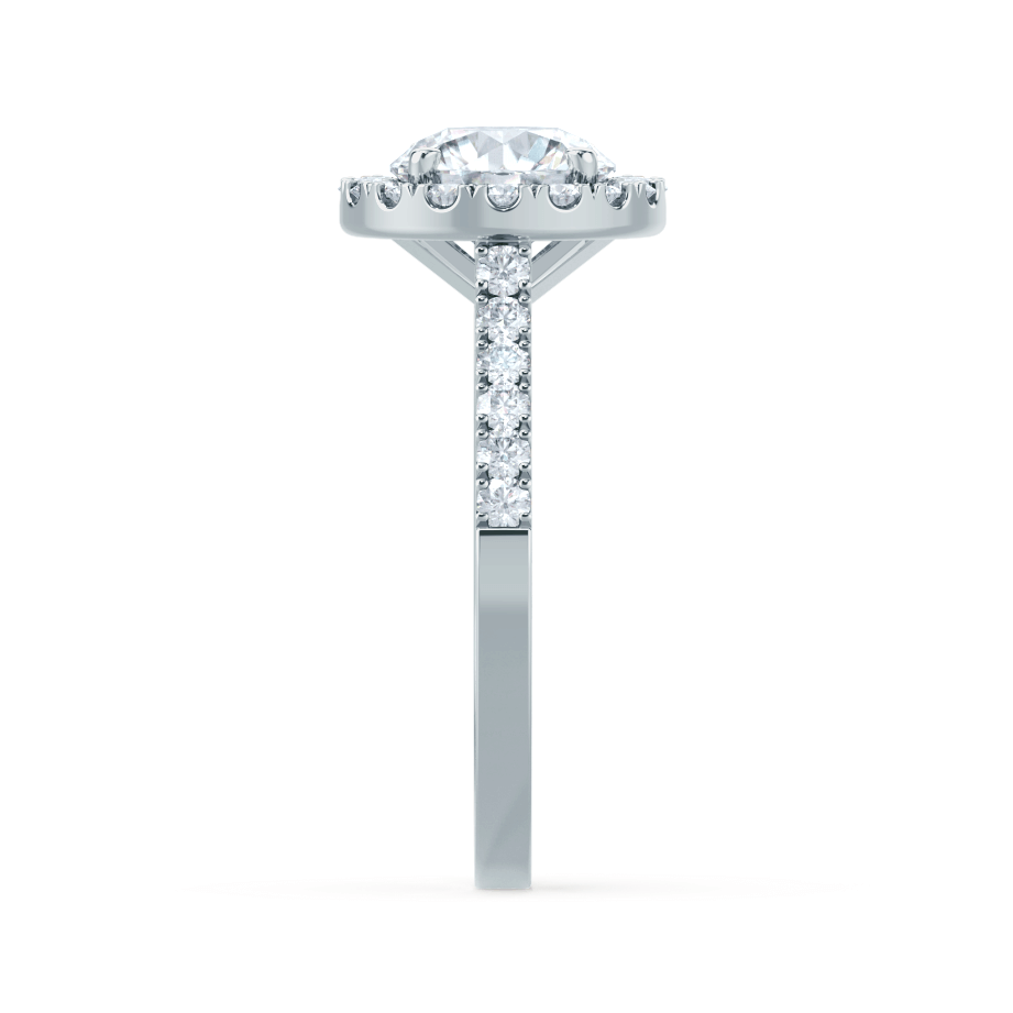 0.8 CT Round Halo & Pave Moissanite Engagement Ring
