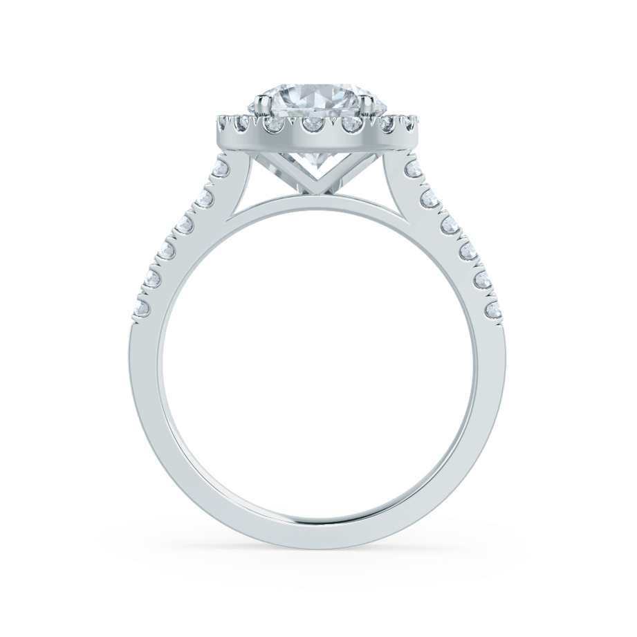 0.8 CT Round Halo & Pave Moissanite Engagement Ring
