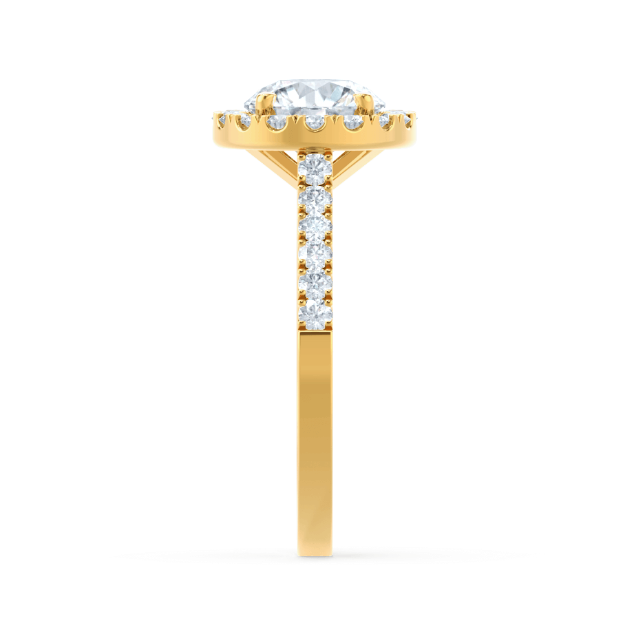 1 CT Round Halo & Pave Moissanite Engagement Ring