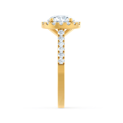 1 CT Round Halo & Pave Moissanite Engagement Ring