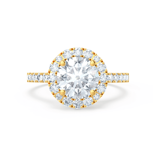 1 CT Round Halo & Pave Moissanite Engagement Ring