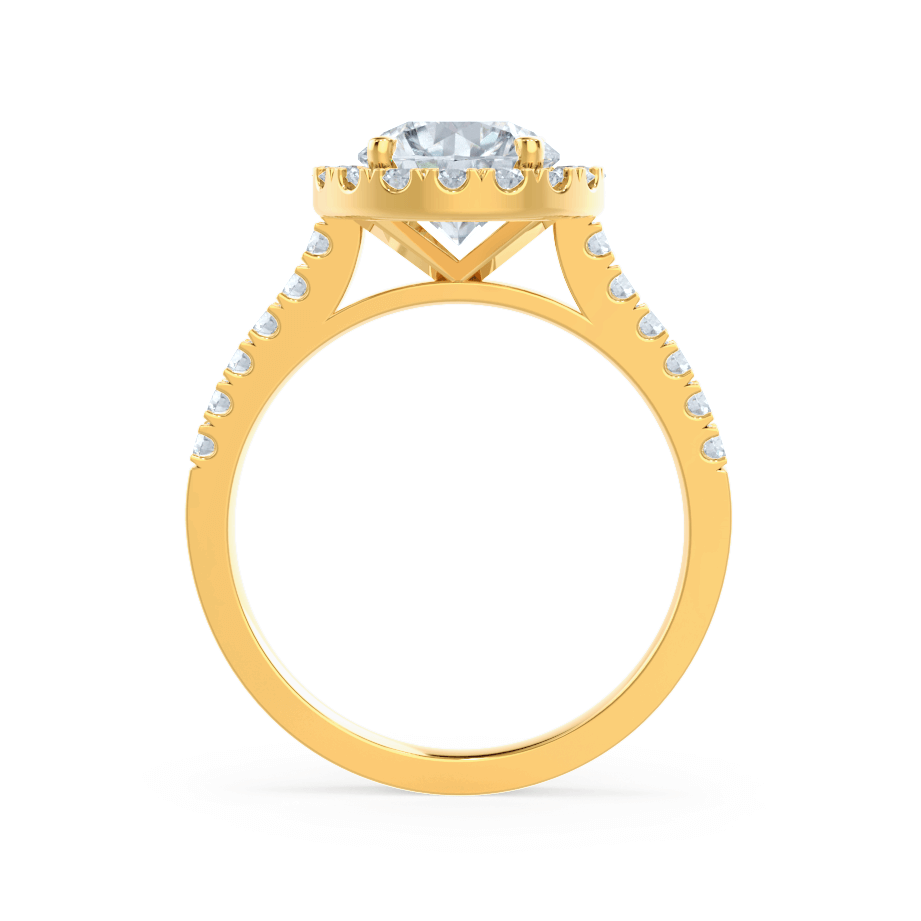 1 CT Round Halo & Pave Moissanite Engagement Ring