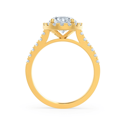 1 CT Round Halo & Pave Moissanite Engagement Ring