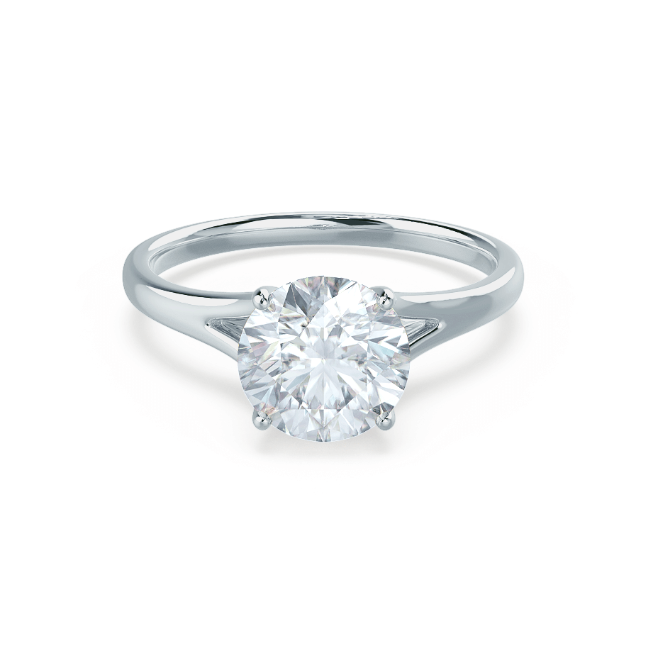 0.8 CT Round Solitaire Split Shank Moissanite Engagement Ring
