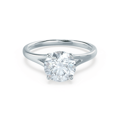 0.8 CT Round Solitaire Split Shank Moissanite Engagement Ring