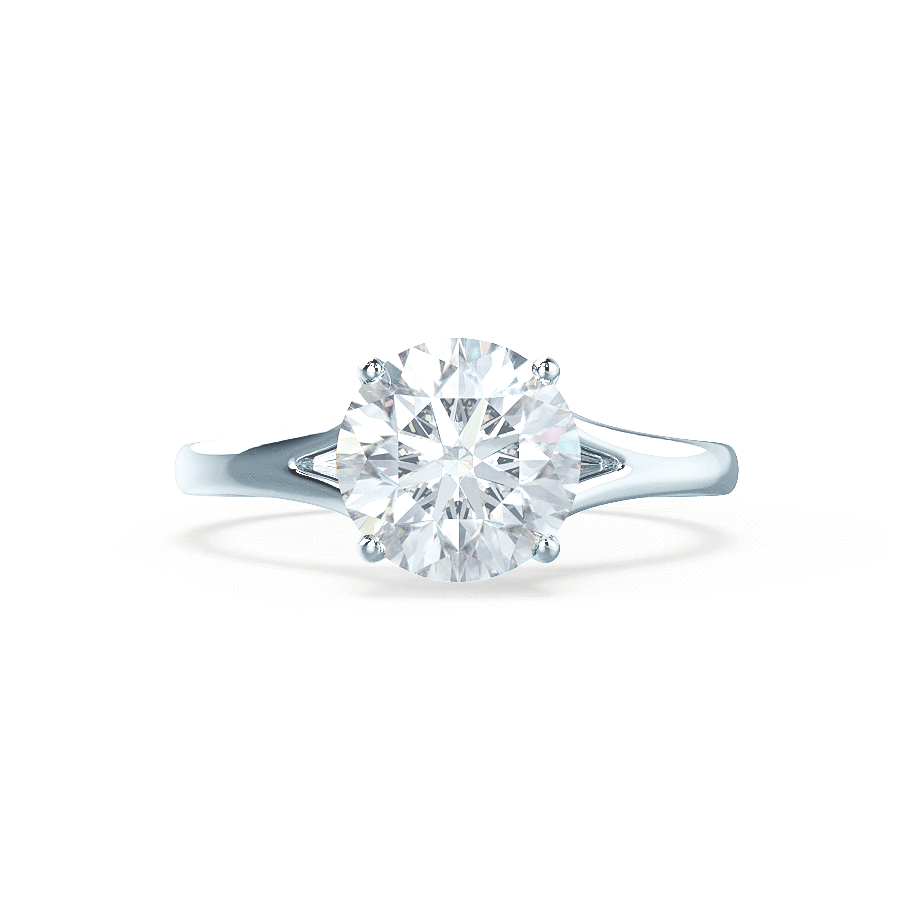 0.8 CT Round Solitaire Split Shank Moissanite Engagement Ring