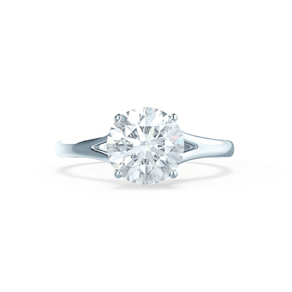 0.8 CT Round Solitaire Split Shank Moissanite Engagement Ring