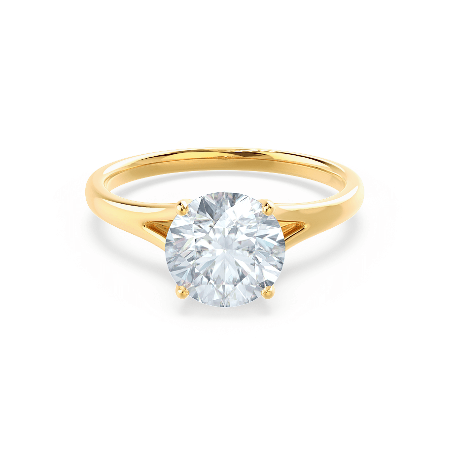 0.5 CT Round Solitaire Moissanite Engagement Ring