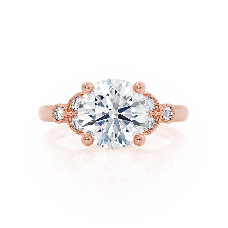 1.5 CT Round Cluster Moissanite Engagement Ring