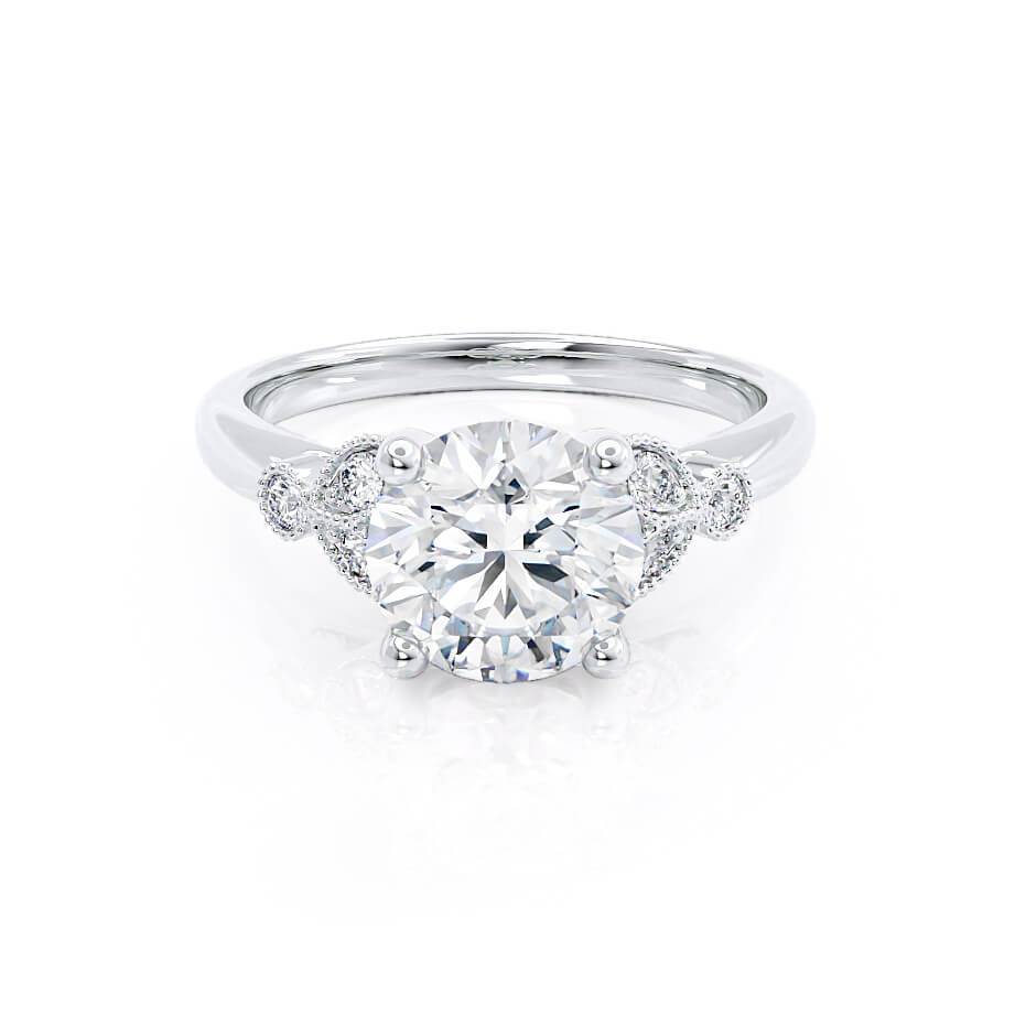 1.5 CT Round Cluster Moissanite Engagement Ring