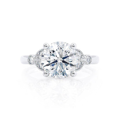 1.5 CT Round Cluster Moissanite Engagement Ring