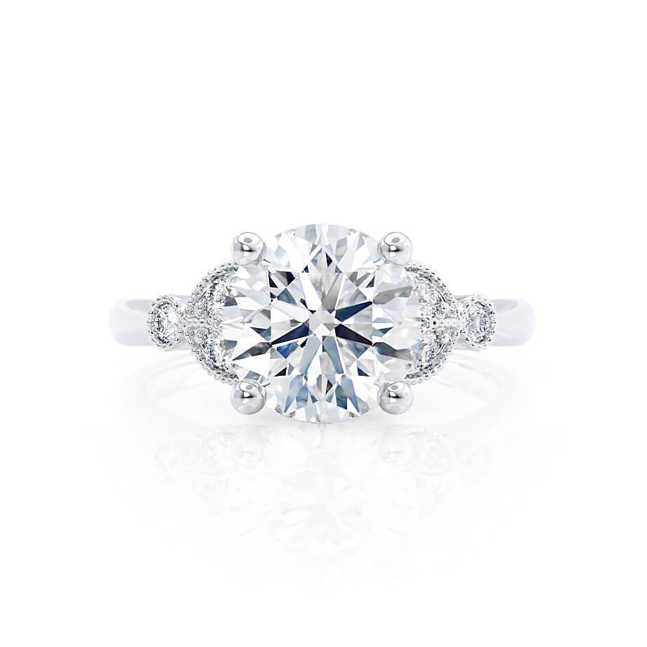 1.5 CT Round Cluster Moissanite Engagement Ring