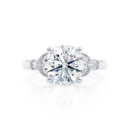 1.5 CT Round Cluster Moissanite Engagement Ring