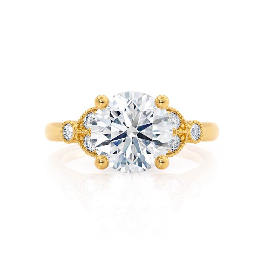 1.5 CT Round Cluster Moissanite Engagement Ring