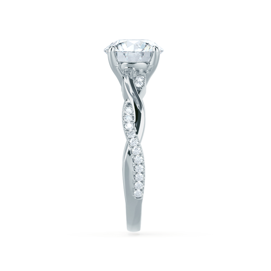 1 CT Round Pave Moissanite Engagement Ring