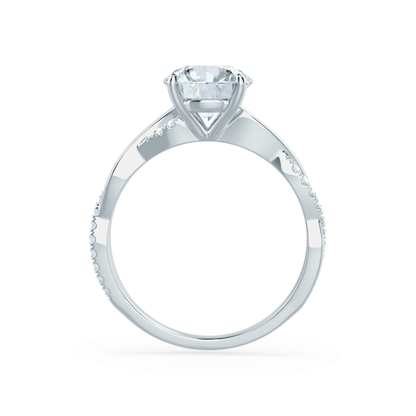 1 CT Round Pave Moissanite Engagement Ring