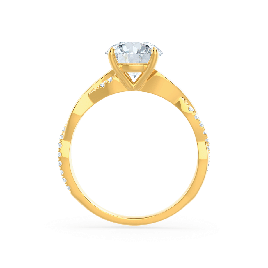 1 CT Round Twisted Pave Moissanite Engagement Ring